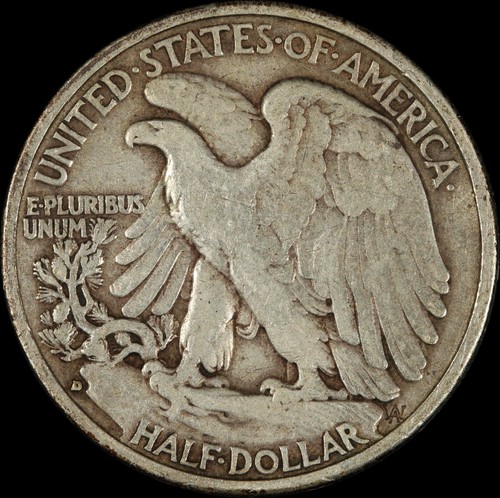 1939 D Walking Liberty Half Dollar Silber US Type Münze veraltet Denver - Bild 3 von 3