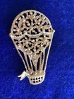 Balloon Pin Broach Lovely Look & Feel Nice “Ruby Lane” Gold Tone Hot Air