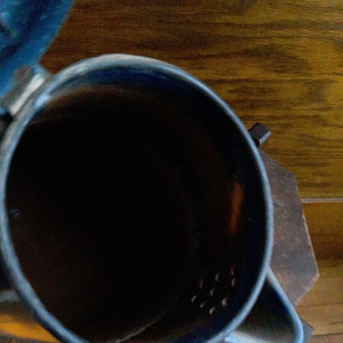 Antigua olla de té vintage esmaltada azul 8" de alto sin marcar - Imagen 16 de 24