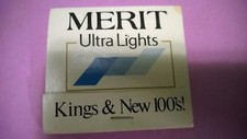 Old Vintage "MERIT-Ultra Lights" Kings&New 100's Unused Matchbook Made in USA