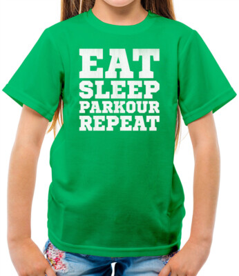 Eat Sleep Parkour Repeat Kinder T-Shirt - Free Running - Freerunning - Runner