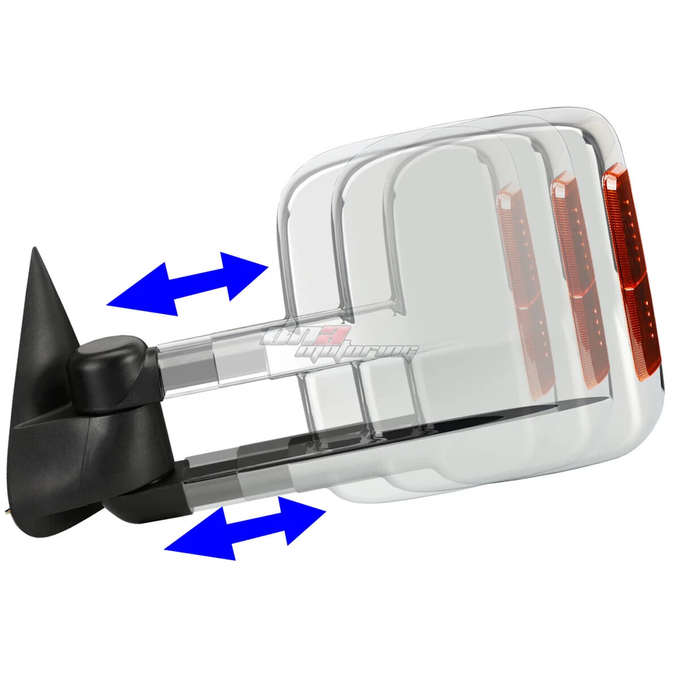 PARA SILVERADO SIERRA 2003-2006 PAR ALIMENTACIÓN + LED SEÑAL DE GIRO ESPEJO RETROVISOR CROMADO Foto 3 de 4