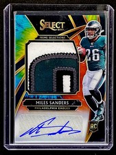 2019 Select Eagles Miles Sanders Rookie Patch Auto Prime Tie-Dye Prizm 3/25