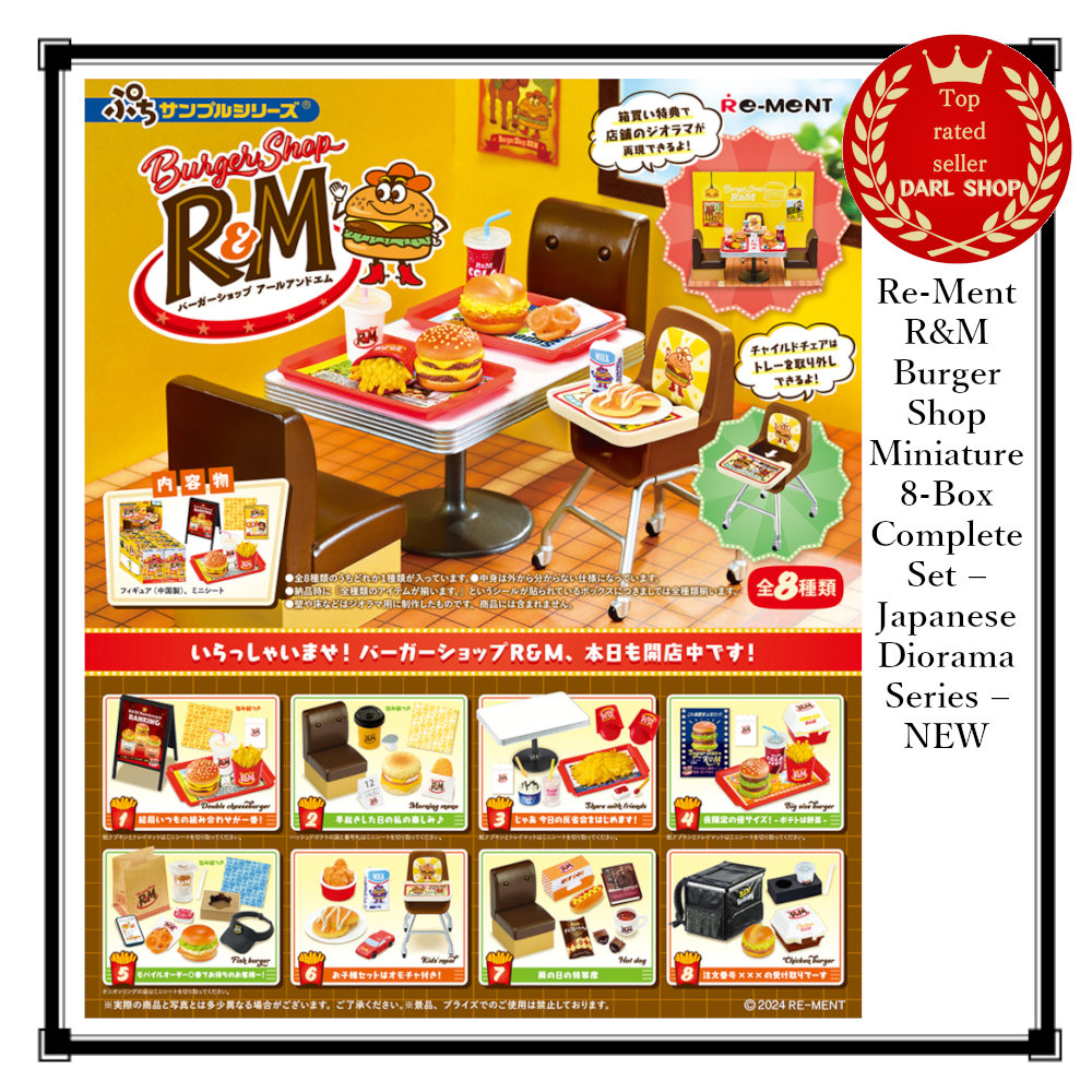 Re-Ment R&M Burger Shop Miniature 8-Box Complete Set – Japanese