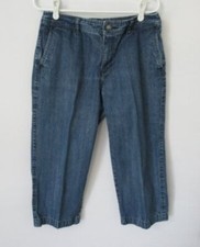 Liz Claiborne blue denim 100 cotton mid rise capri pants Sz 10 