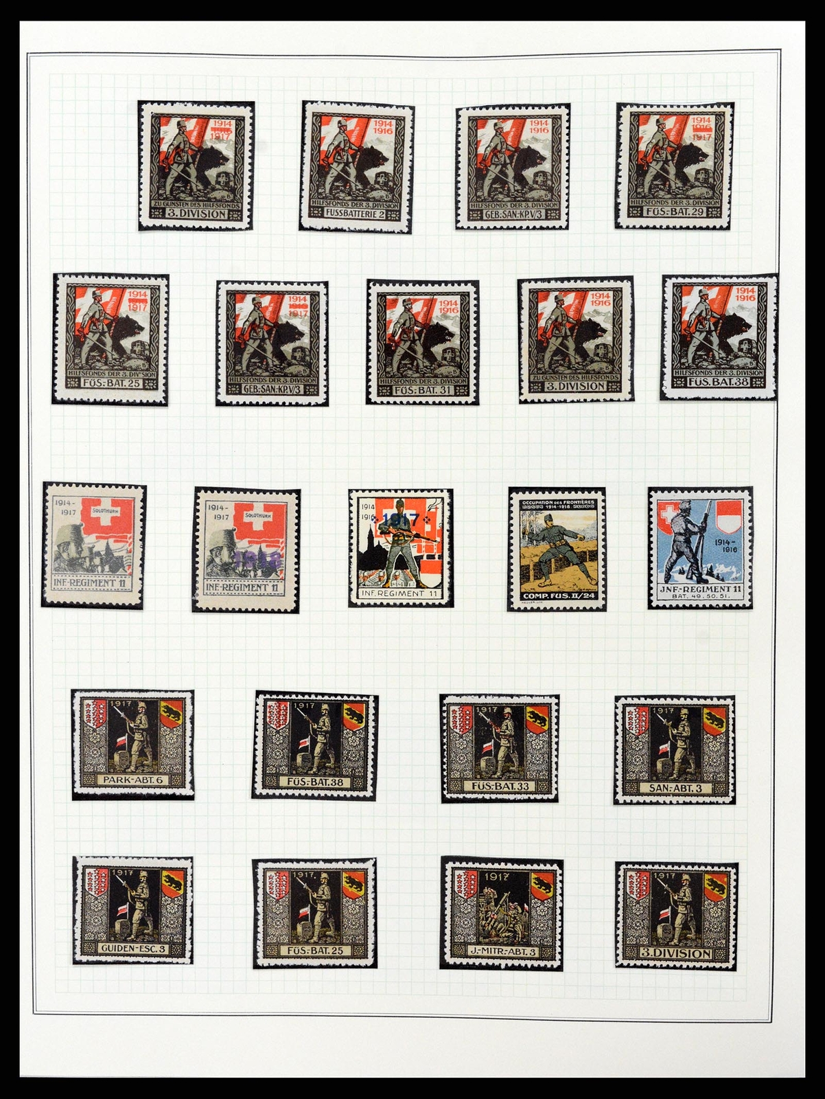 Lot 37642 Stamp collection Switzerland soldier stamps 19141945 on
