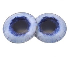 Pair Pale Blue Dog Inspired Glass Eyes Jewelry Taxidermy Flatback Cabochons