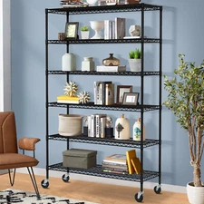 6-Tier Garage Wire Metal Shelving Unit 6000 LBS Capacity Heavy Duty Storage Rack