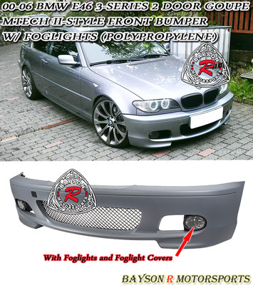 Fits 00-03 BMW E46 3-Series 2dr Coupe M-Tech II Style Front Bumper with Foglight