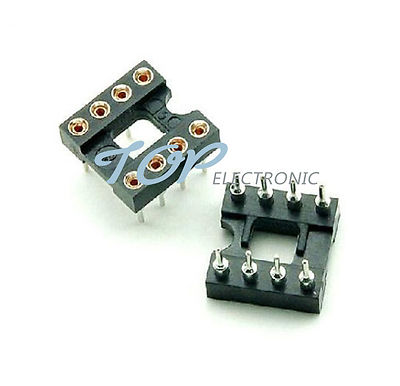 8 Pin Connector 100pcs 8Pin DIP SIP Round IC Sockets Adaptor Solder ...