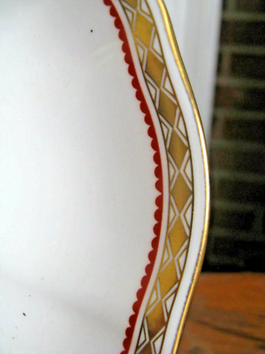Royal Crown Derby England Bone China CARLTON RED Cup & Saucer Set