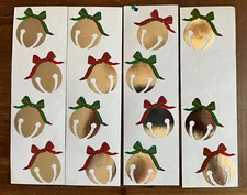 Mrs Grossman Vintage Jingle Silver Bells Christmas 3.5  Strips 14 Total Rare