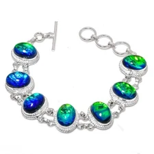 Triplet Opal Gemstone Handmade 925 Sterling Silver Jewelry Bracelet Sz 7-8"