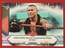 2021 Topps WWE Aqua /299 Randy Orton Refuses to Explain His Attack on Edge #14