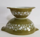 2 PYREX Crazy Daisy Spring Blossom Cinderella Mixing Nesting Bowls - 442 & 444