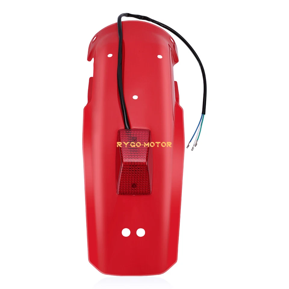 Protector guardabarros trasero rojo con luz trasera para Honda XR250R 1986-1995 / XR600R 1985-2000 Foto 4 de 4