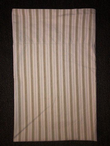 Lauren Ralph Lauren Standard Pillowcase White Green Brown Stripes & Dots - Picture 2 of 6