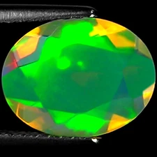 1.43 Ct Natural Ethiopian Faceted Opal Gemstone Multi Color Oval Cut
