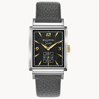 #ad Bulova Men#x27;s Classic Frank Sinatra Quartz Gray Silver Leather Watch 30 MM 98A261 $192.99