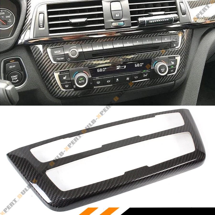 Panel de control de fibra de carbono para BMW M3 M4 2014-2018 CD AC consola cubierta dura Foto 2 de 4