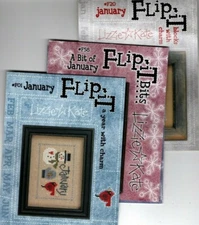 LIZZIE KATE counted cross stitch charts - FLIP IT Blocks,Year,Bits -YOUR CHOICE