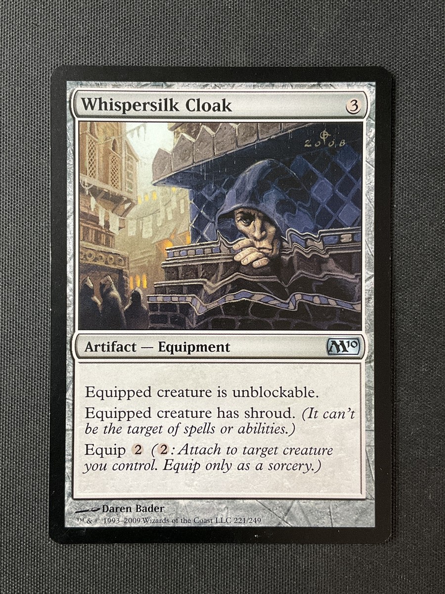 Used Whispersilk Cloak Magic The Gathering Card - Whispersilk Cloak  (Darksteel Set) Lightly Played LP