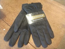 ISOTONER - MENS - GLOVES - Brushed Microfiber BLACK - SIZE LARGE   BLK-1C-17 