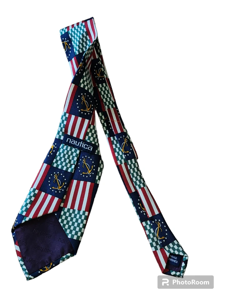 CORBATA Nautica Rara 100% Seda Anclajes Náuticos Impresos a Mano en Italia Foto 2 de 2