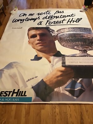 Advertising  IVAN LENDL 1990 s Forest Hills Tennis and Squash 125  x 94  Rare!