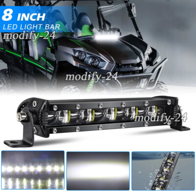 Ultra Slim Straight 8inch LED Light Bar Combo Beam Offroad For UTV ATV 4X4 Wagon