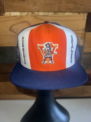 Vintage Virginia Cavaliers NCAA College Orange Snapback Hat AJD Lucky Stripes