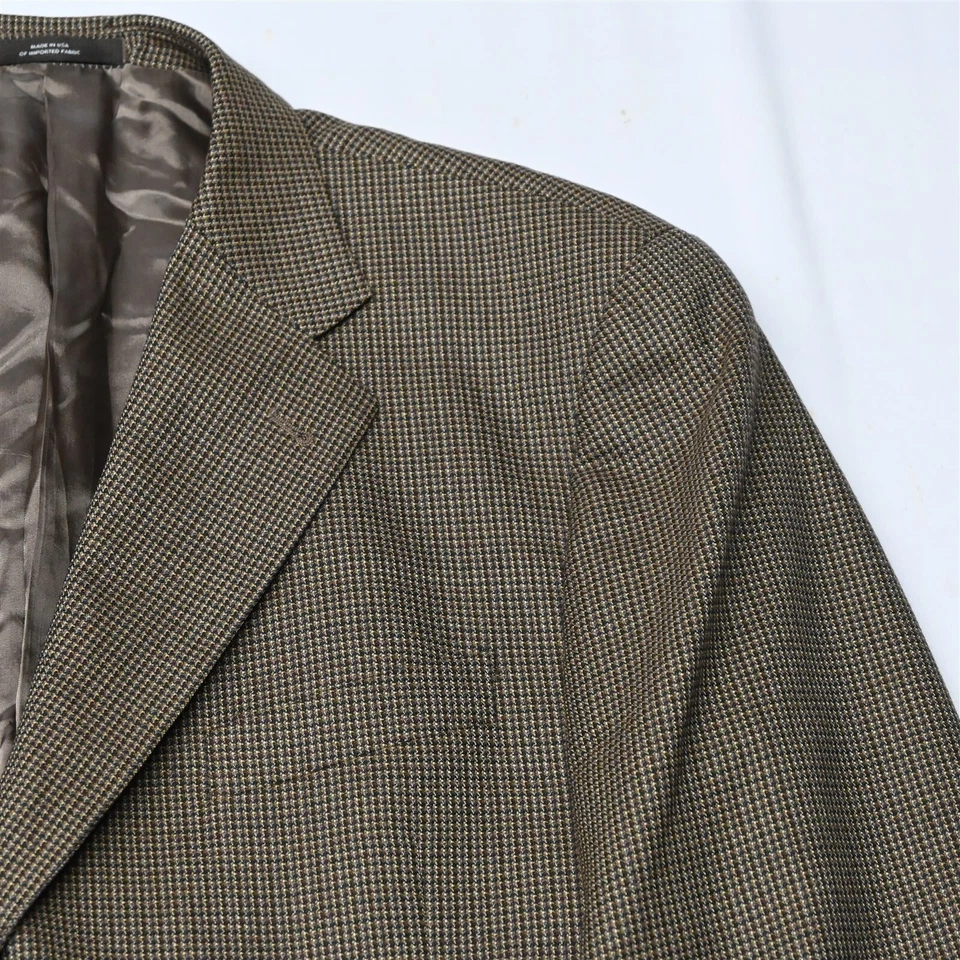 Abrigo deportivo Blazer Joseph Abboud 46R marrón a cuadros de lana para hombre Foto 2 de 4