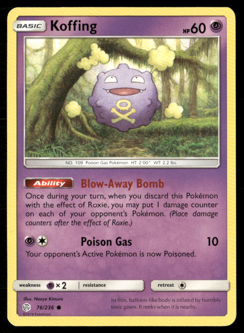 Koffing 76/236 Common Cosmic Eclipse Pokemon Lightly Played