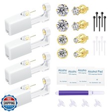 MAKALONG 4pcs Ear Piercing Kit Gold, Ear Piercing Gun Gold, Disposable Ear Pi