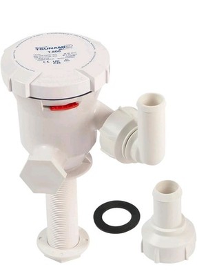 Attwood Tsunami MK2 Aerator Pump T500 (12V), 500 GPH, Thru-Hull Straight With Fi