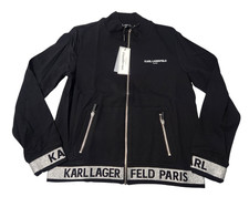Karl Lagerfeld Paris Womens M Zip-Up Logo Tap...