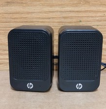 HP LCD Mini Computer Speakers USB Powered 3.5mm Audio Jack Black