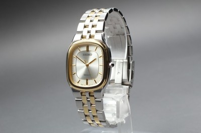 【稼働】SEIKO DOLCE 8J41-0AA0 クォーツ腕時計 シルバー Vintage 2000 Seiko Dolce 8J41-0AA0 Two-Tone HAQ Quartz Mens Watch
