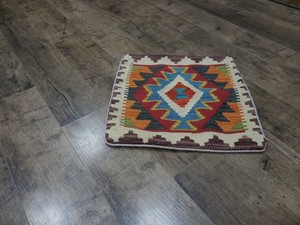 Handmade Afghan Cushion Cover  Kilim Pillow, Kuchi Rugs 1.6x1.7 Ft