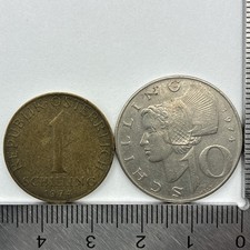 1974 Austria 1 & 10 Schilling - Very Fine Details Free Shipping