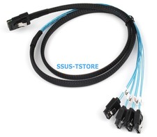 Reverse Mini SAS SFF-8087 to 4x SATA 7pin Breakout Cable 1M