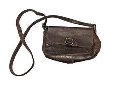 Leather Crossbody Bag Women Brown Purse Magnetic Adjustable Strap One Size