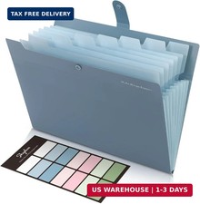 SKYDUE Expanding File Organizer with 8 Pockets, Accordion File Folders with Labe