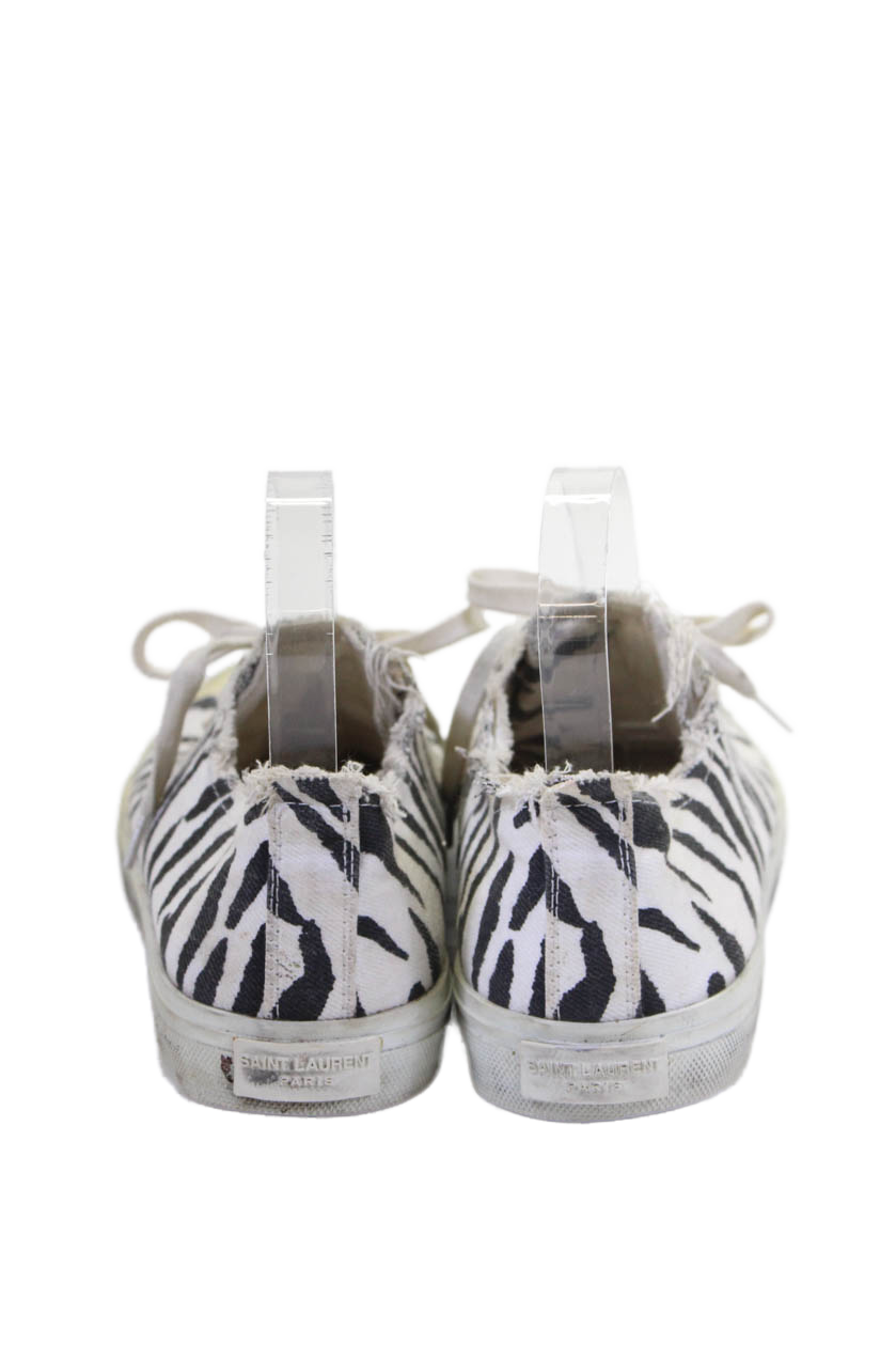 Sneakers basse Saint Laurent donna stringate stampa animalier bianche taglia EUR 40