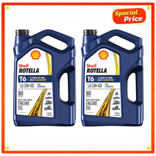 2 Pk Shell Rotella T6 5W-40 Full Synthetic Heavy Duty Diesel Engine Oil 1 Gallon 23.46 per gallon