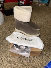 La Canadienne Stone Suede Aaron Genuine Shearling WP Winter Boot Size 11 New