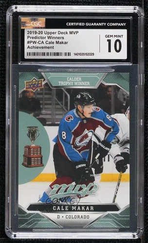 2019-20 MVP Predictor Winners Achievement Cale Makar CGC 10 Gem Mint Rookie RC