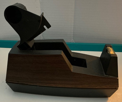 Scotch 3M Executive Desk Tape Dispenser C-41 Wood Grain Vintage Retro USA