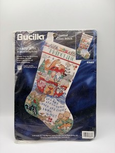 Vintage 1997 Nicola Cross Stitch Kit Christmas Stocking Decorating The Ark NOS