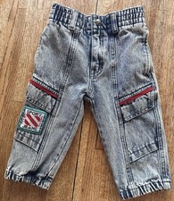 Vintage 90's Little Levi  s Sport Jeans Light Wash Denim Cargo Pocket sz 2T EUC